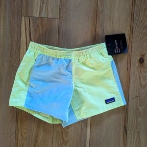 Patagonia Baggies Shorts 4" Kid Girls M & L - yellow blue colorblock